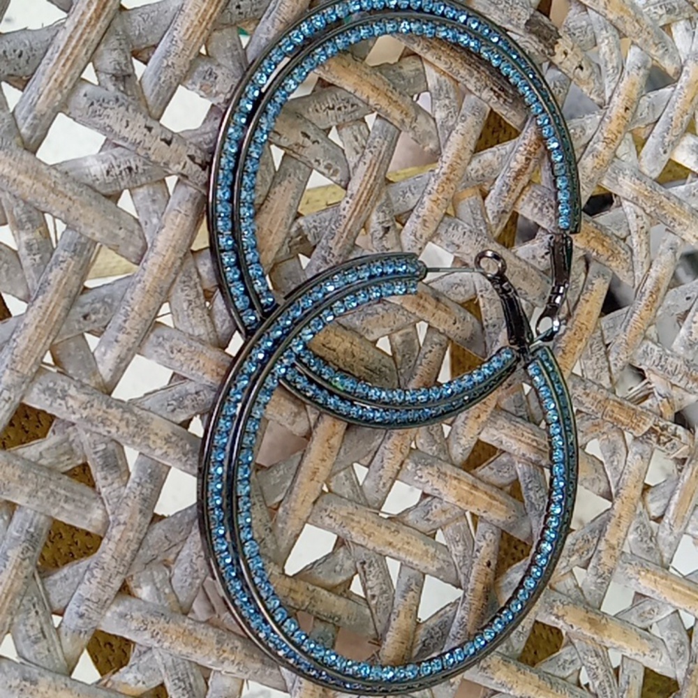 Rhinestone Hoops - Picture 2 of 4